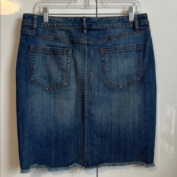 Joe Fresh Blue Denim Skirt with Raw Edge, Size 10 - Picture 6 of 8